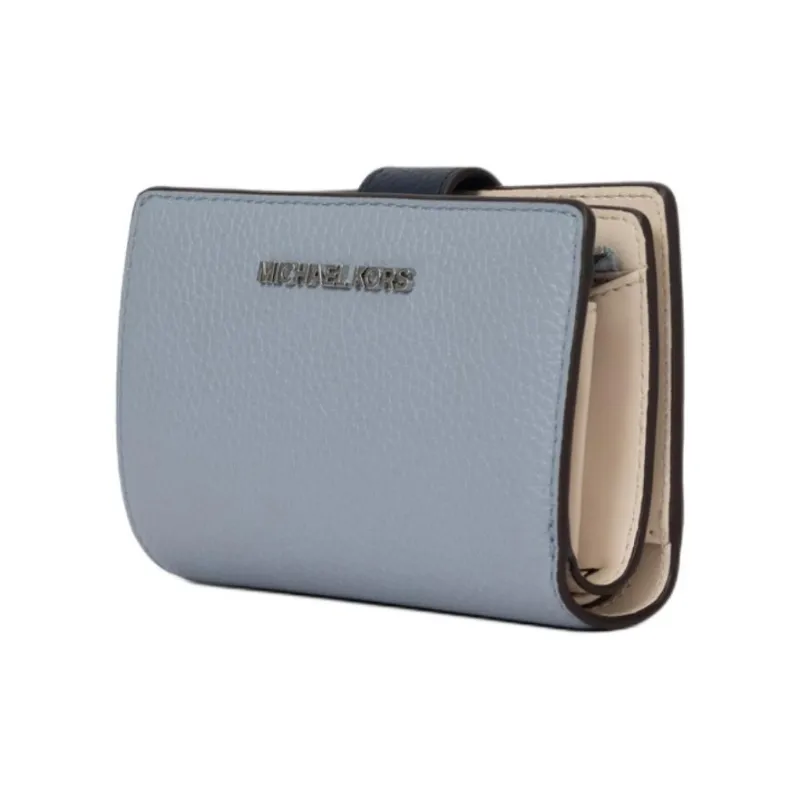 MICHAEL KORS Jet Set Travel Cow Leather Wallet Medium Size Women's Light Blue-1