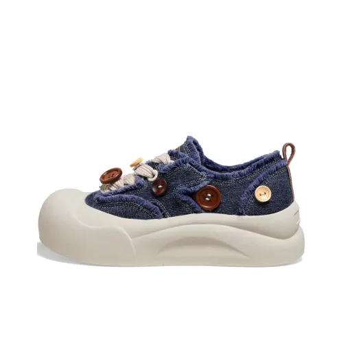 TTKJ Skateboard Shoes Women's Low-Top Denim Blue