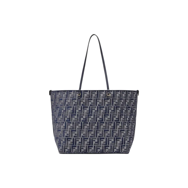 FENDI Calfskin Tote Bag, Shopping Bag, Handbag, Shoulder Bag Large Size Women's Dark Blue-2