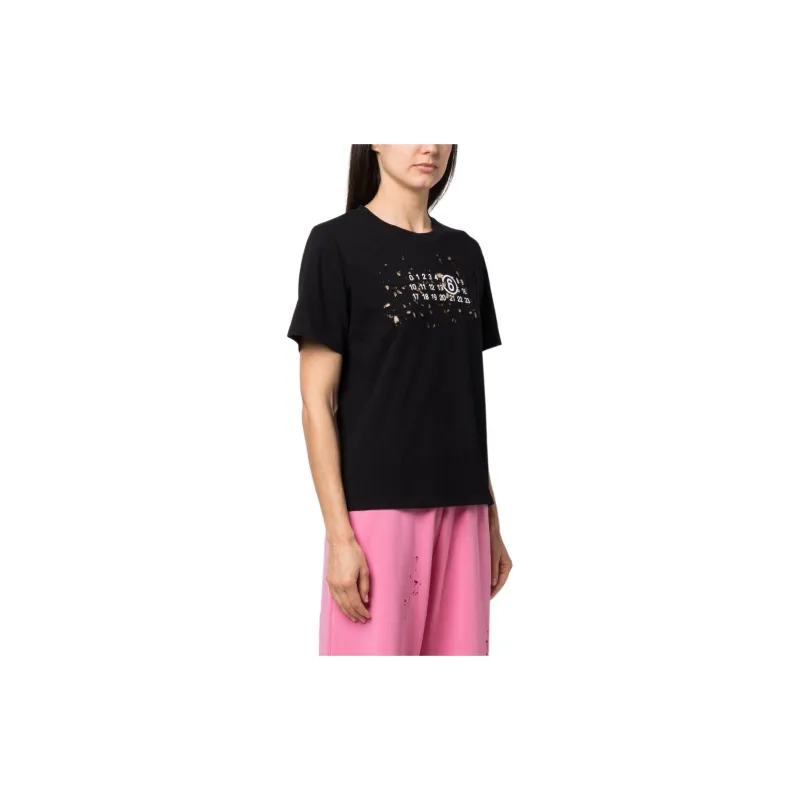 MM6 Maison Margiela Numbers motif Cotton T shirt-3