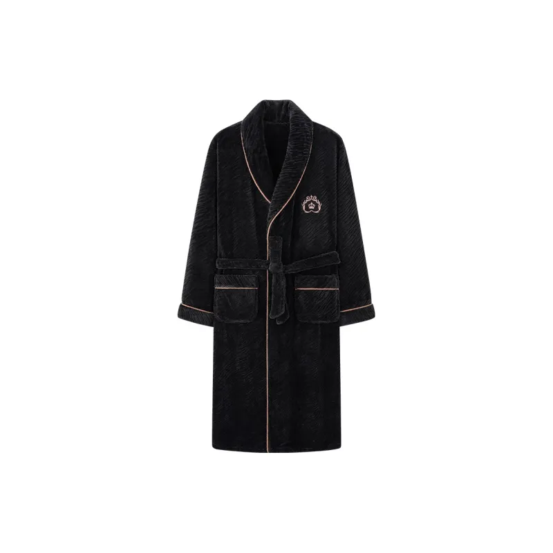 Mulong Family Pajama Robe Men's Black-0