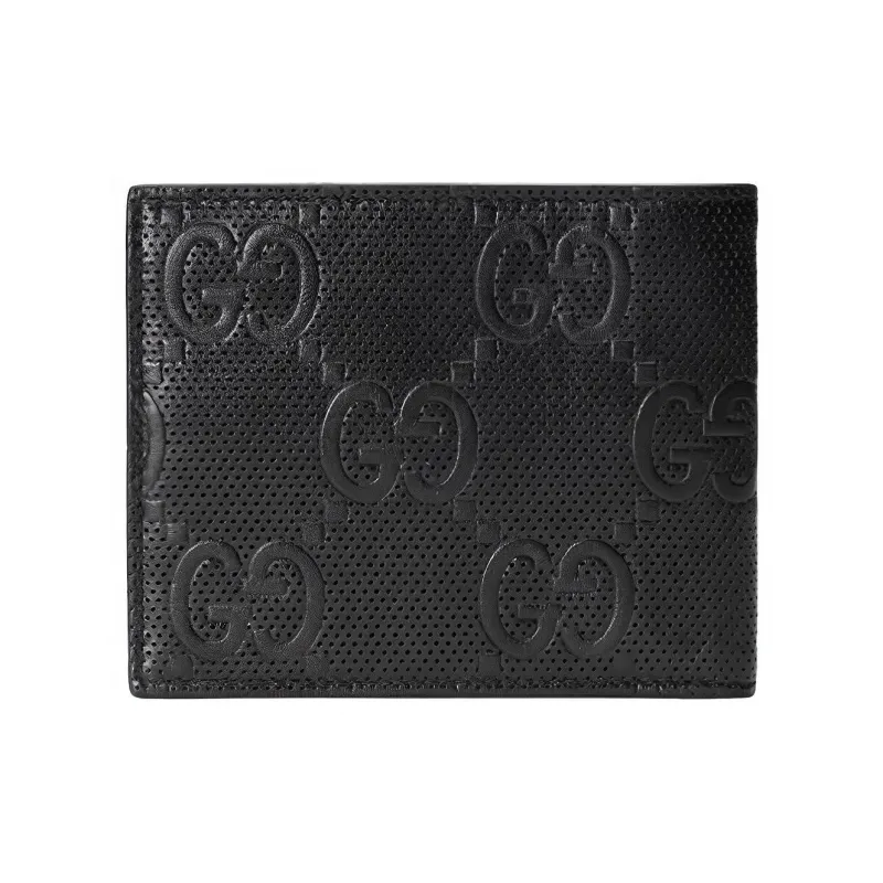 GUCCI Leather Wallet Regular Men's Black-1