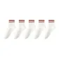 5 Pack, White Red Stripe
