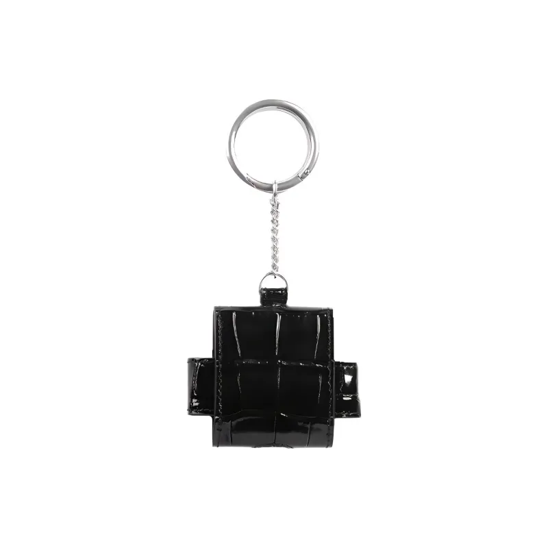 Balenciaga Cash Crocodile Embossed Calfskin Earphone Case Unisex Black-1
