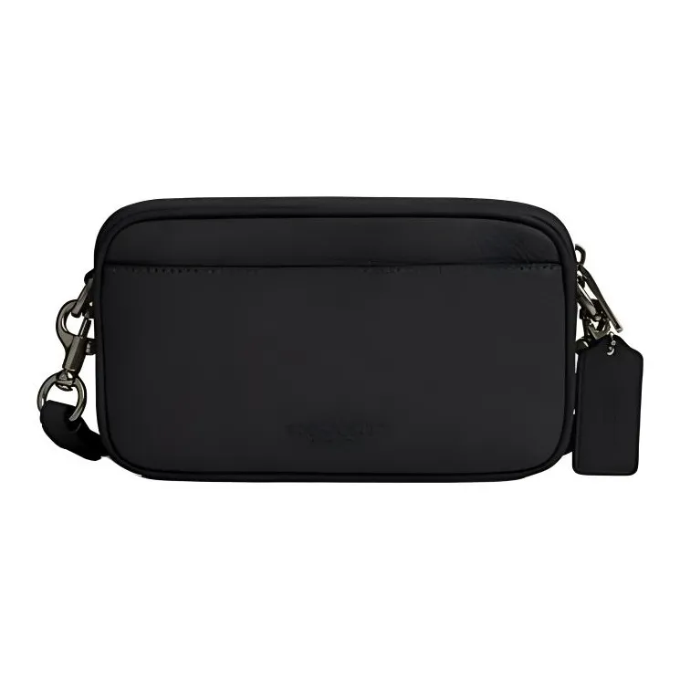 COACH Cow Leather Shoulder Bag Crossbody Bag Small Size Women's Black-0