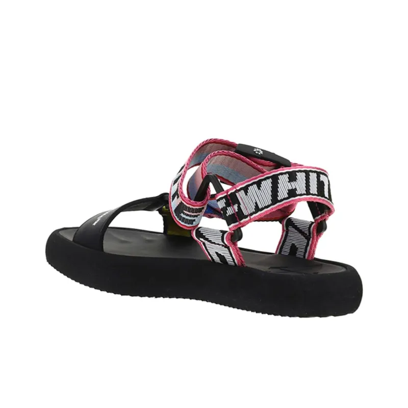 OFF WHITE Logo Strap Trek Sandals 'Black Multi Color' Women's-3
