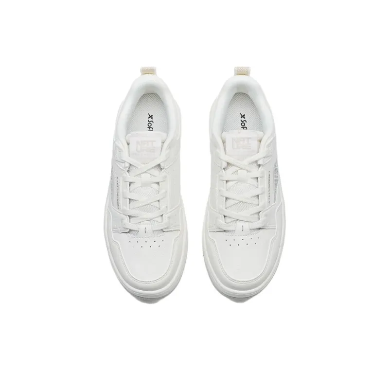 XTEP Wear Resistant Slip Resistant Low Top Skateboard Shoes Women's White-2