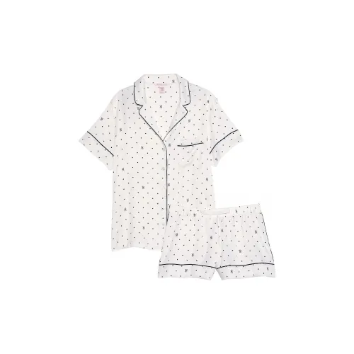 Victoria's Secret Satin Short Pajama Set / Coconut White Bot Pajama Set Women's Coconut White