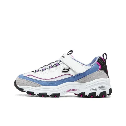 Skechers D'LITES Series Cushioning, Slip ladies, And Abrasion ladies Kids Lifestyle Shoes Blue White Teenagers