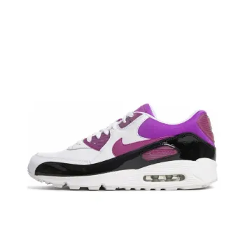 Nike Air Max 90 Anti-Slip Wear-Resistant Mid-Top Casual Running Shoes Unisex White Purple