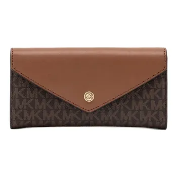 MICHAEL KORS Jet Set Travel Coated Canvas Wallet Large Size Women's Brown