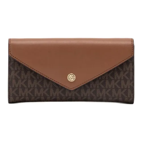 MICHAEL KORS Jet Set Travel Coated Canvas Wallet Large Size Women's Brown
