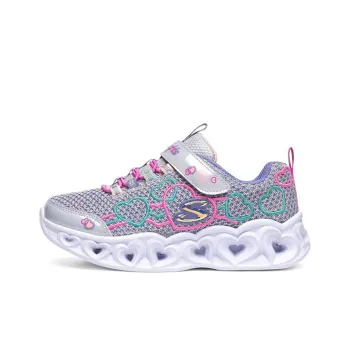 Skechers Heart Lights Kids Lifestyle Shoes Purple Green Teenagers
