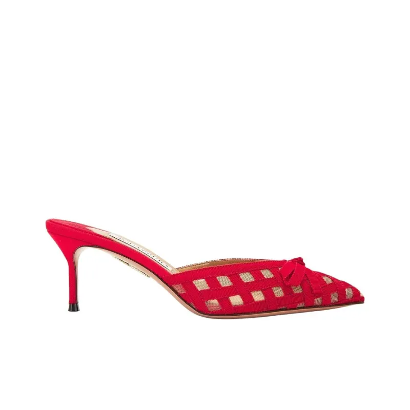 AQUAZZURA Closed Toe Slippers 6.5cm Women's Red-1
