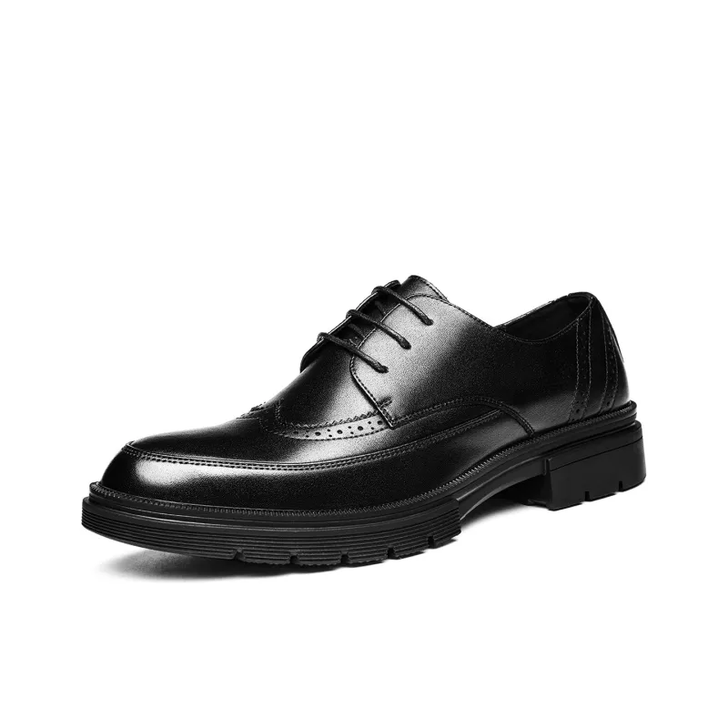 CHINT Dress Shoes Men Low Top Brown-1