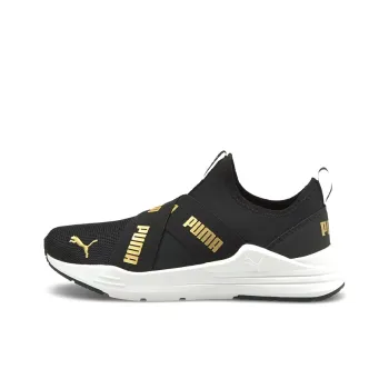 Puma Wired Run Slip On Big Kid 'Black Team Gold'