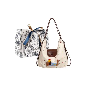 FOUVOR PU Shoulder Bag Regular Women's White Brown/Ecru