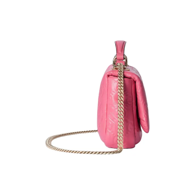 GUCCI Puffy Leather Crossbody One Shoulder Handbag Mini Women's Pink-3
