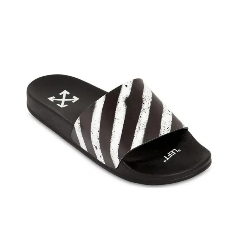 OFF WHITE Spray Stripes Slider Black White FW19-2