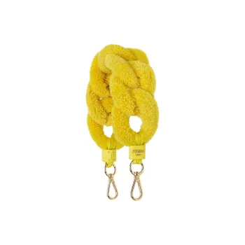 FENDI Sheep Wool Bag Shoulder Strap Mini Women's Yellow