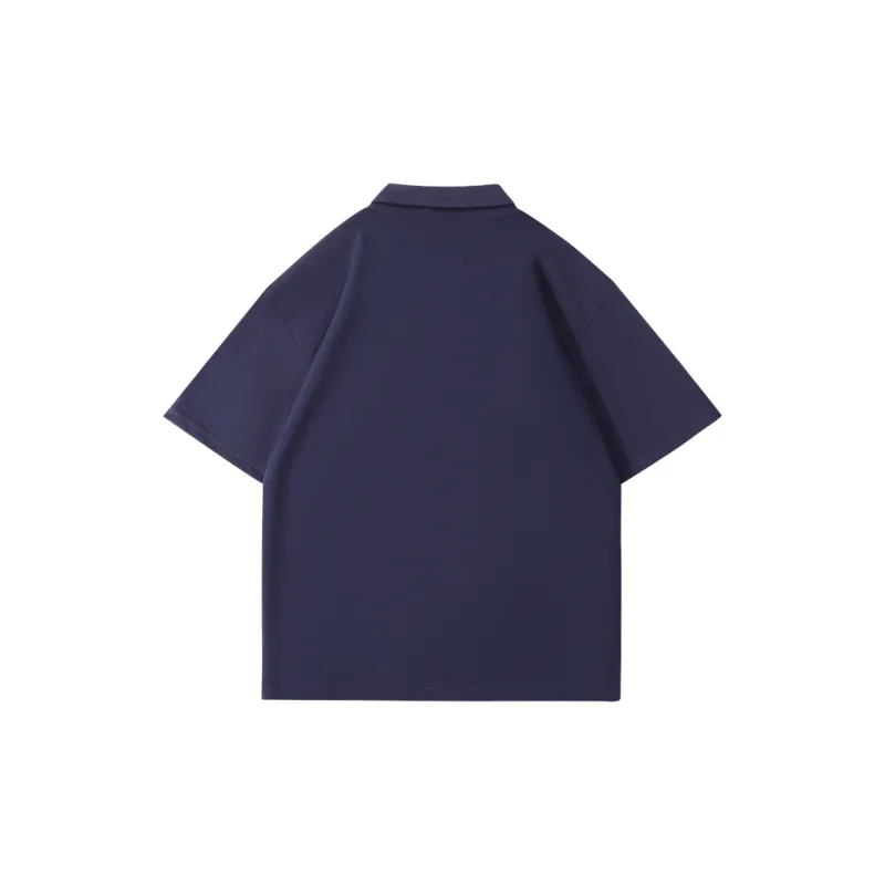 CAOT Short Sleeved Polo Shirt Unisex Dark Blue-1