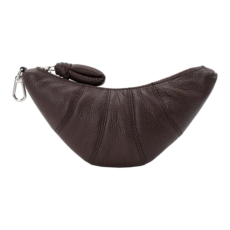 Lemaire Croissant Series Grain Leather Croissant Bag Crossbody Coin Purse Women's Hickory Walnut Brown-1