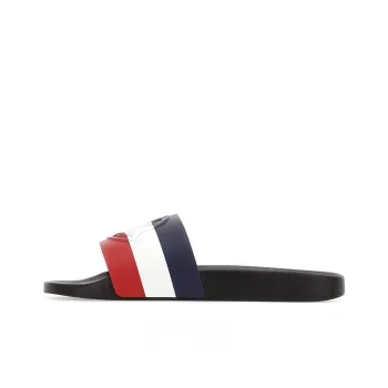 Moncler Logo Debossed Striped Slides