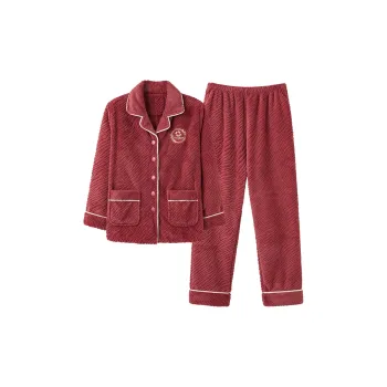 Mulong Family Pajama Set Women's Burgundy