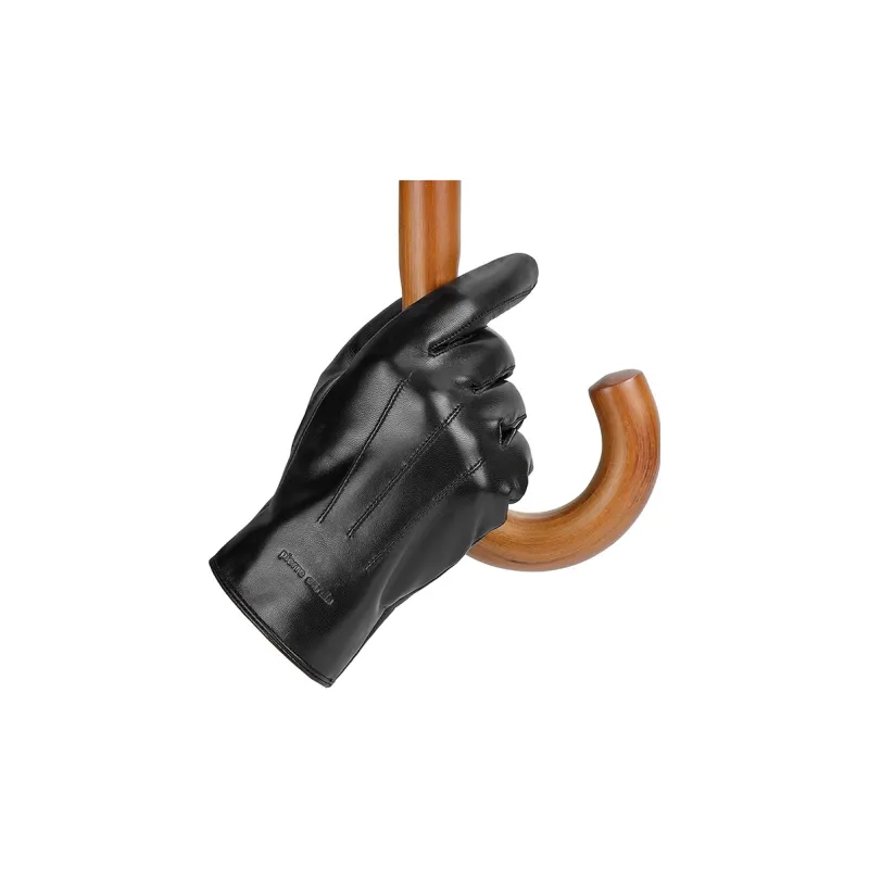 PIERRE CARDIN Sheepskin Gloves Men's Black-4
