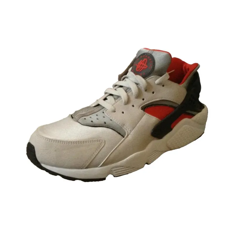 Nike Air Huarache Anti-Slip Wear-Resistant Low-Top Running Shoes Men's Gray Red Silver-1