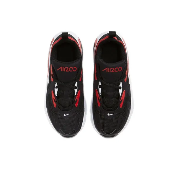 Nike Air Max 200 Shock Absorbers Low Top Kids Lifestyle Shoes Black Red Children Aged 3 7 Years Old-4