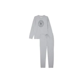 Victoria's Secret Cotton Long Pajama Set / Medium Heather Grey Pajama Set Women's Medium Gray