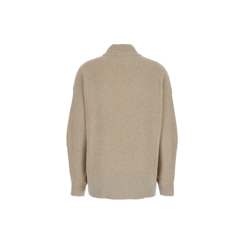 Brunello Cucinelli Lurex High Neck Oversized Pullover-1
