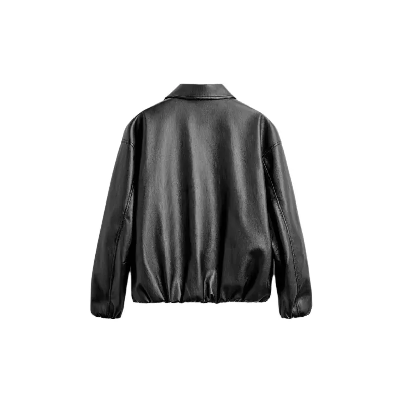 ZARA Leather Jacket Men's Black-1