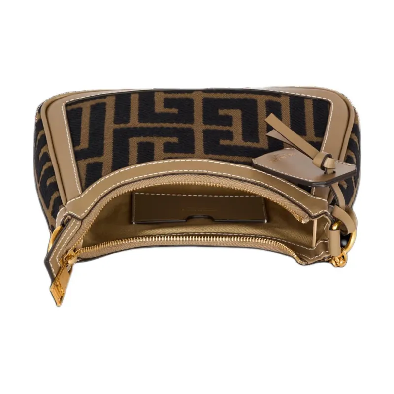 BALMAIN B ARMY Cotton Shoulder Bag, Crossbody Bag, Handbag Women's Black-2
