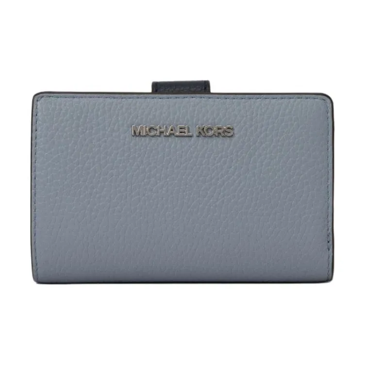 MICHAEL KORS Jet Set Travel Cow Leather Wallet Medium Size Women's Light Blue-0