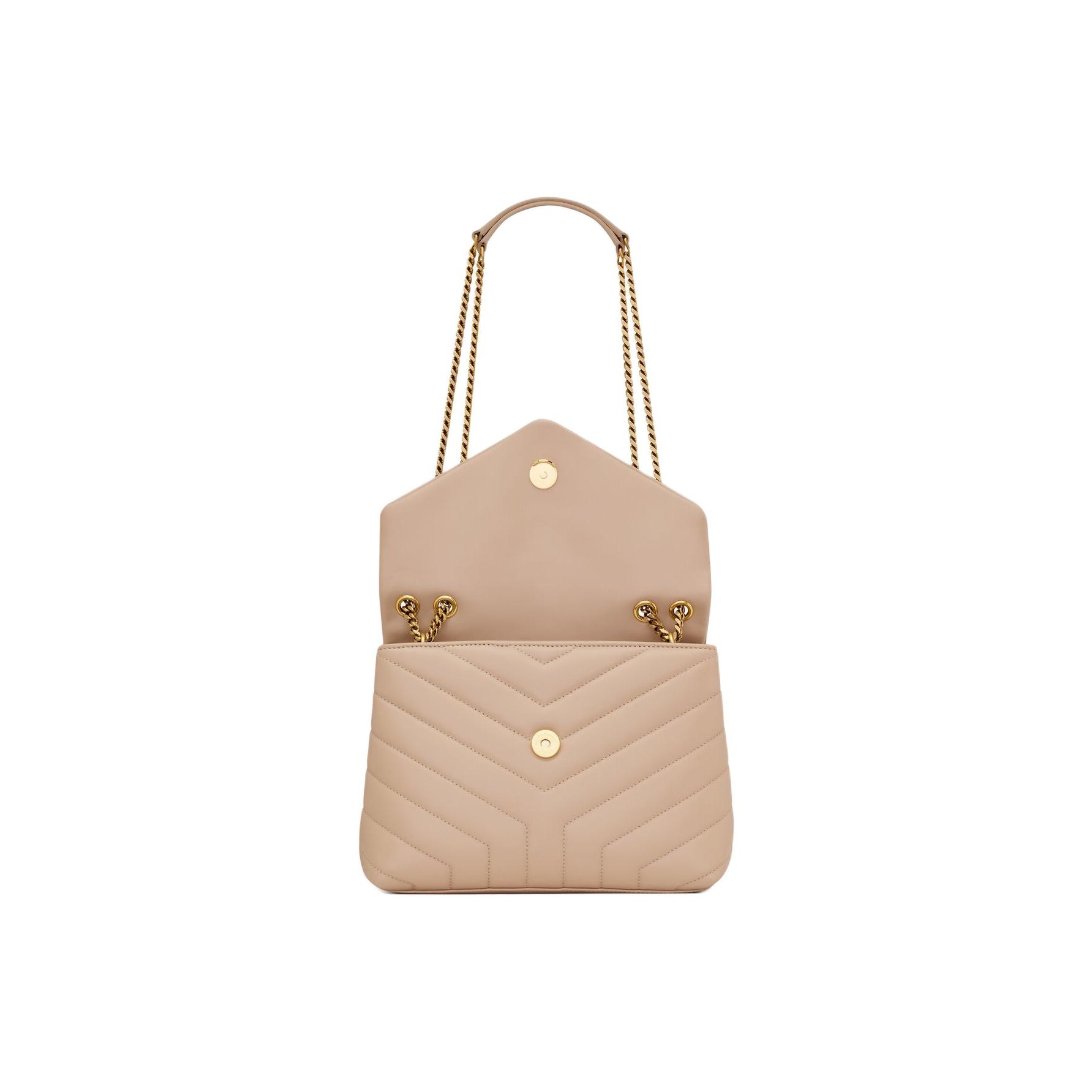 ショルダーバッグ・ポシェット Saint Laurent Crossbody Bags Women Leather Beige/Dark Beige SAINT LAURENT Calfskin Y Quilted Monogram Toy Loulou
