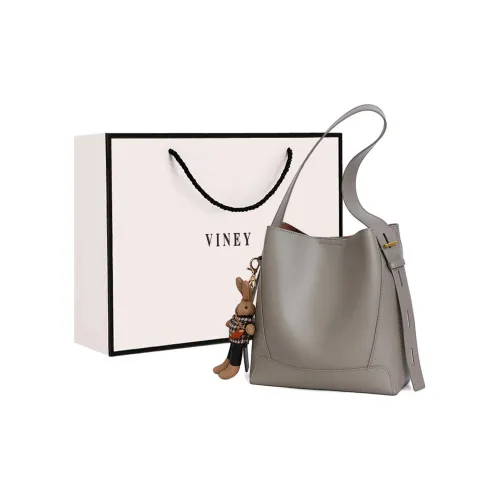 VINEY Cow Leather One Shoulder Crossbody Bucket Bag Shoulder Bag Large Size Women's Multicolor
