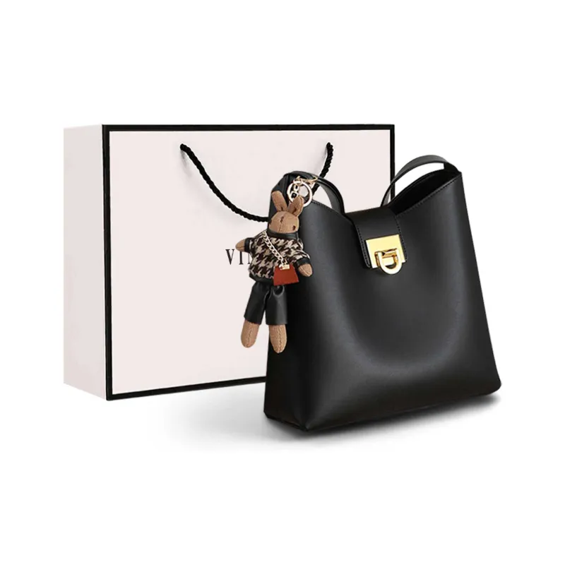 VINEY Cow Leather Bucket Bags Crossbody Bag Shoulder Bag Large Size Women's Caramel-5