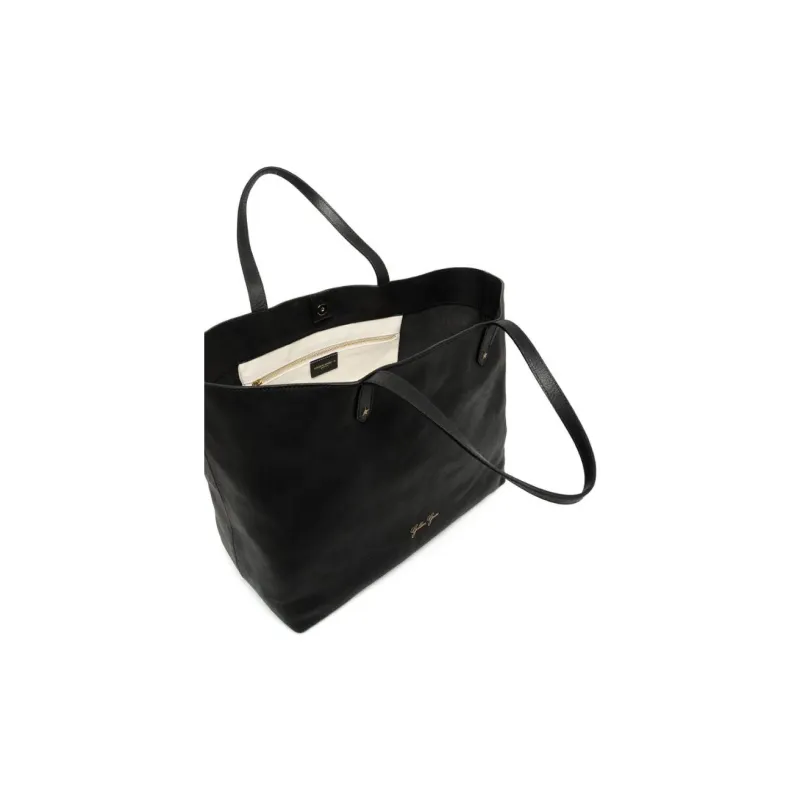 Golden Goose Leather Tote Bag Shopping Bag Handbag Regular Women's Black-3