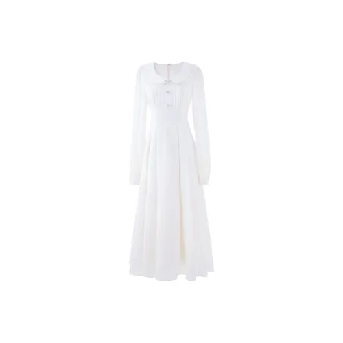 Blovelan Long-Sleeved Dresses Women's Cream Cheese Apricot