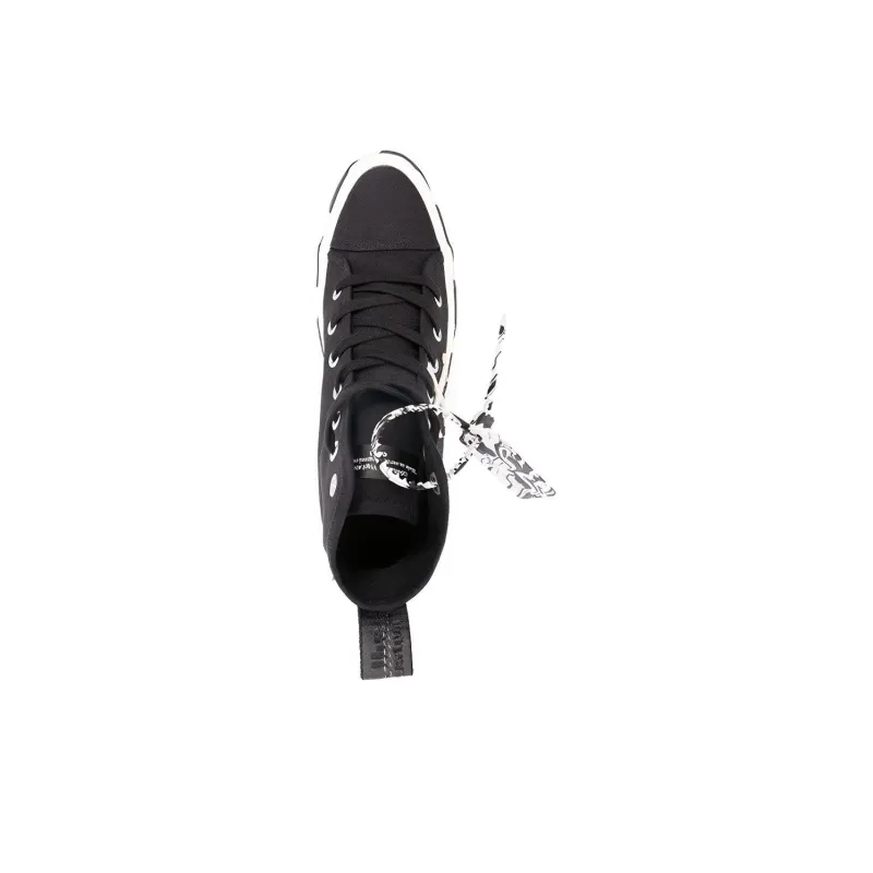 OFF WHITE Mid Top Vulcanized Canvas Sneaker 'Black White'-3