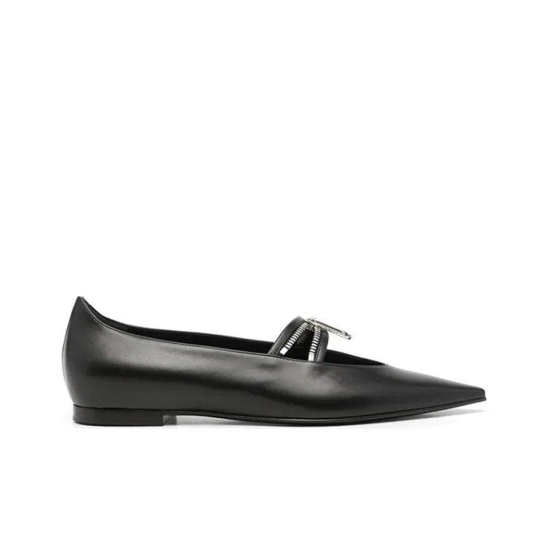 OFF-WHITE Paperclip-detail Ballerina Shoes Women's-1