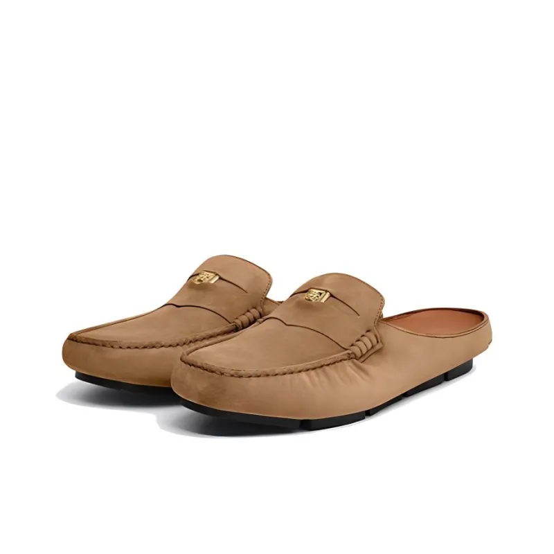 VERSACE MEDUSA BIGGIE Series Odor Resistant Closed Toe Slippers Men's Brown-2