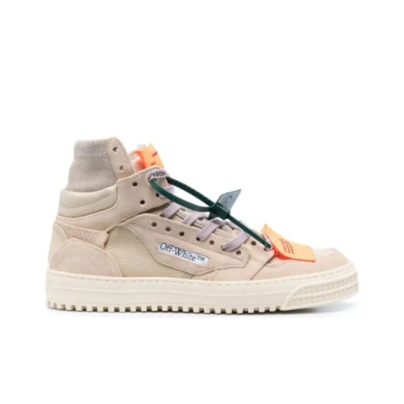 OFF WHITE 3.0 Off Court High Top Sneakers Sand Suede-1