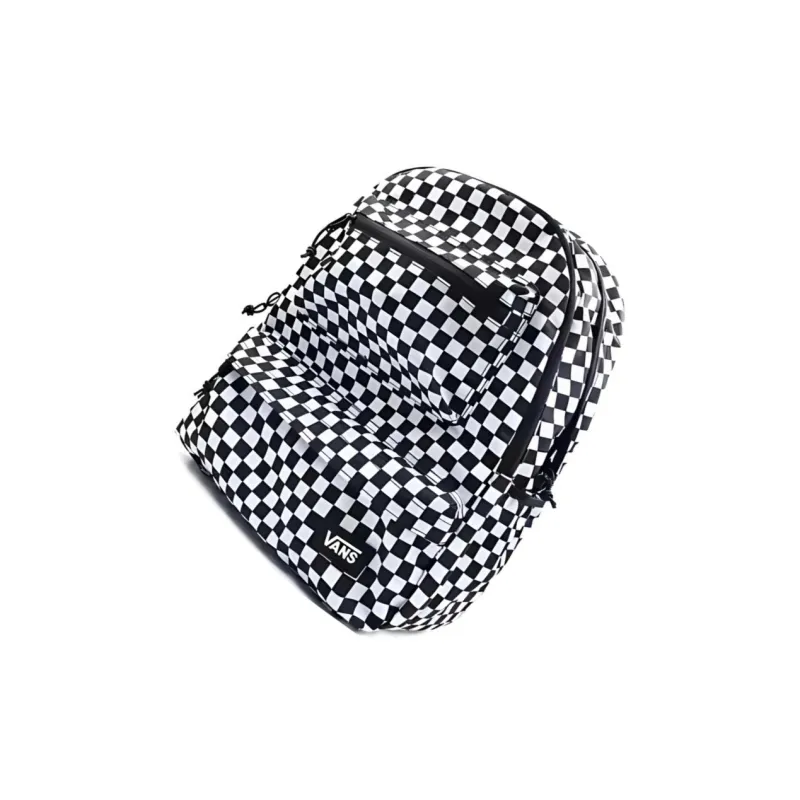Vans Polyester Backpack Regular Unisex Black White Plaid-2