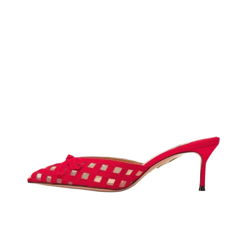 AQUAZZURA Closed Toe Slippers 6.5cm Women's Red-0