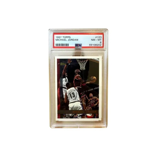 Topps Michael Jordan Bulls Basketball God Dunk Gold Logo Basketball Card PSA8 Graded Cards 1 Pc