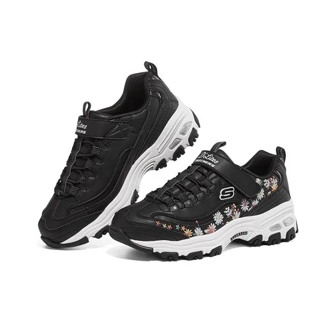 Skechers Slip Resistant Shock Absorbers With Abrasion Resistant Properties Low Top Kids Lifestyle Shoes Black Teenagers-2