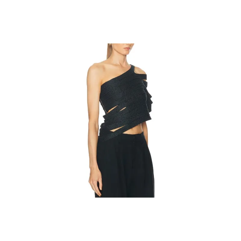 CULT GAIA Sashi One Shoulder Knitted Top-3